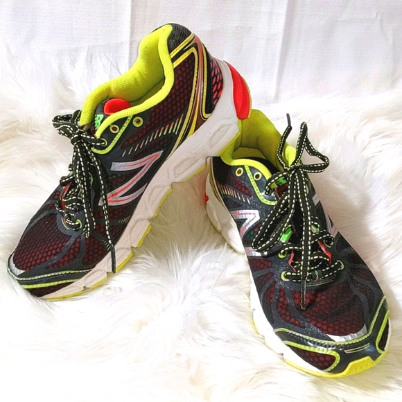 NEW BALANCE Gray Orange Sneaker Running Shoe 5.5
